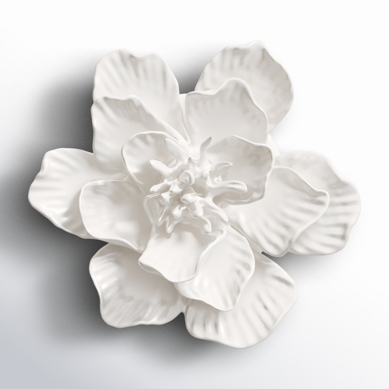 Décoration murale fleur faite à la main, H 2,2 po x l 5,1 po x P 5,1 po