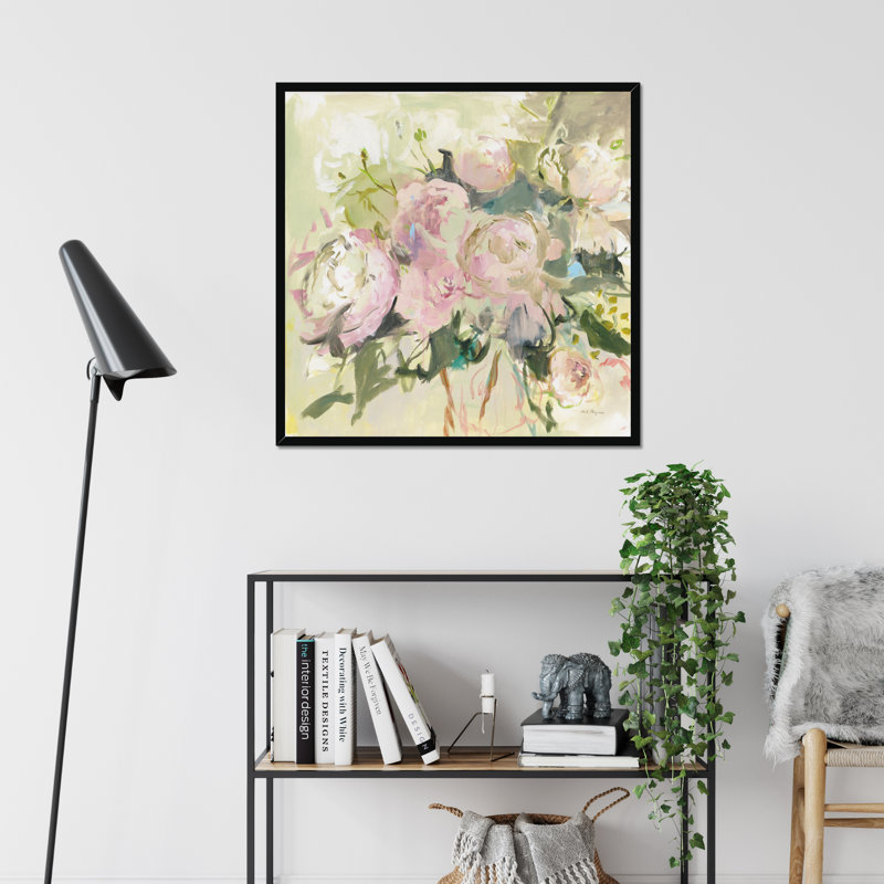 Peonies With Sage by Marilyn Hageman - Painting, Black Framed Paper Print, 95cm H x 95cm W
