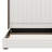 Tall Headboard Upholstered Bed With Vertical Striped And Wingback Design