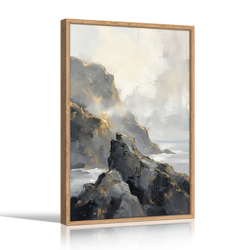 Ensemble de 1 tableau sur toile représentant un paysage de montagne, H 24 po x l 18 po, Naturel