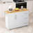 Kitchen Island Cart With 2 Door Cabinet And Three Drawers,43.31 Inch Width With Spice Rack,Towel Rack (White)