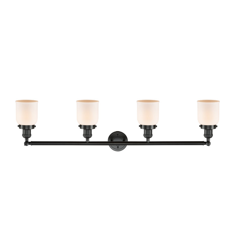 Bell - Éclairage pour meuble-lavabo 4 lumières 42 po, Blanc mat, DEL, Bronze frotté à l'huile