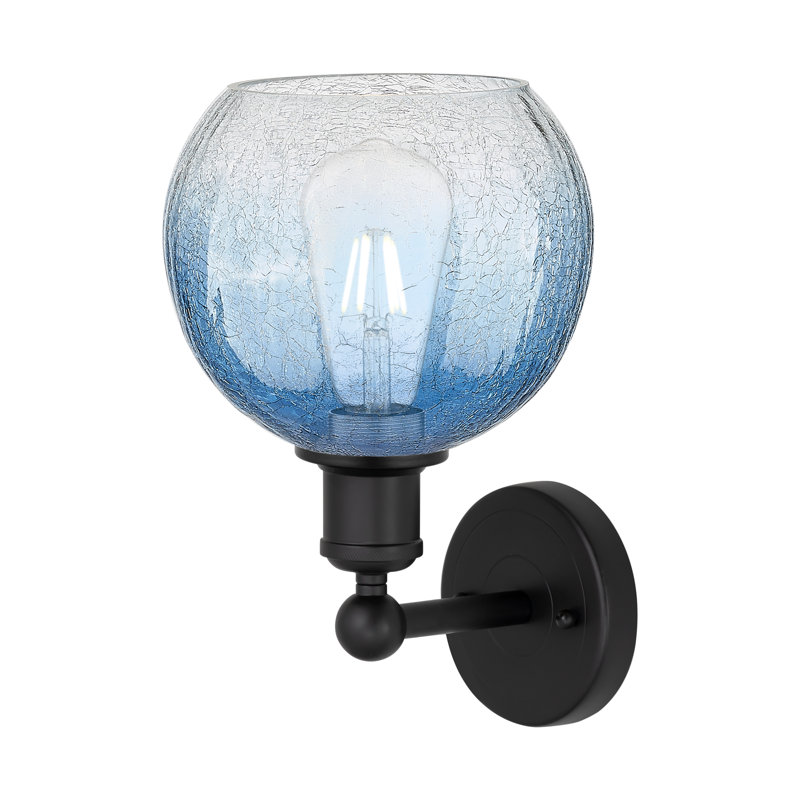 Applique murale 1 lumière Edison - Appleton, Noir mat, Bleu saphir