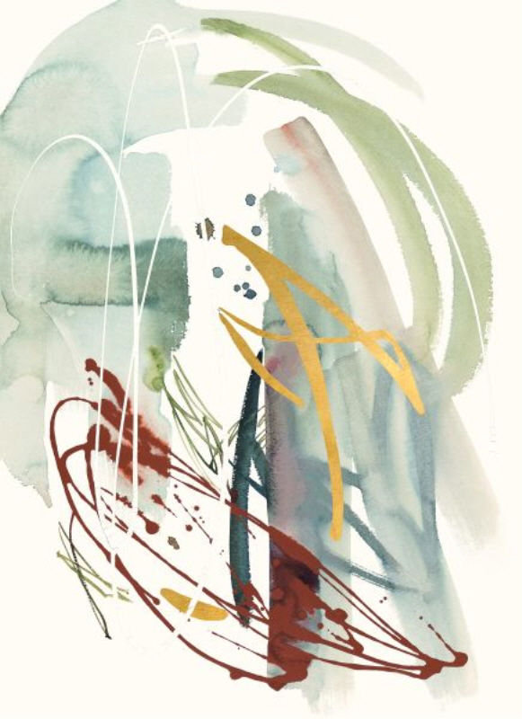 Modern Abstract II Painting by Sara Brown, 41" H x 30" W, Glass Coat