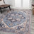 Huddleston Ornate Large Medallion Machine-Washable Blue/Beige Rug-1506339088