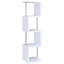 Bibliothèque moderne blanche et 4, stable pour les articles lourds avec 4 tablettes, conception compacte
