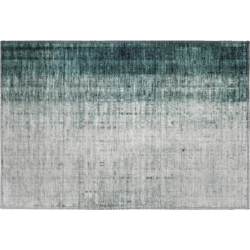 Premium Machine Washable Mayfield AMF2240 Striped Rug, 1'8" x 2'6", Teal