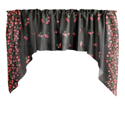 Cotton Blend Floral Scalloped Window Valance