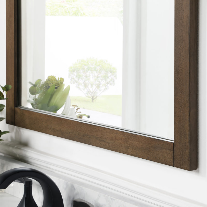 Miroir mural encadré couleur amande l 28 po x H 36 po Ove Decors, Almond Latte