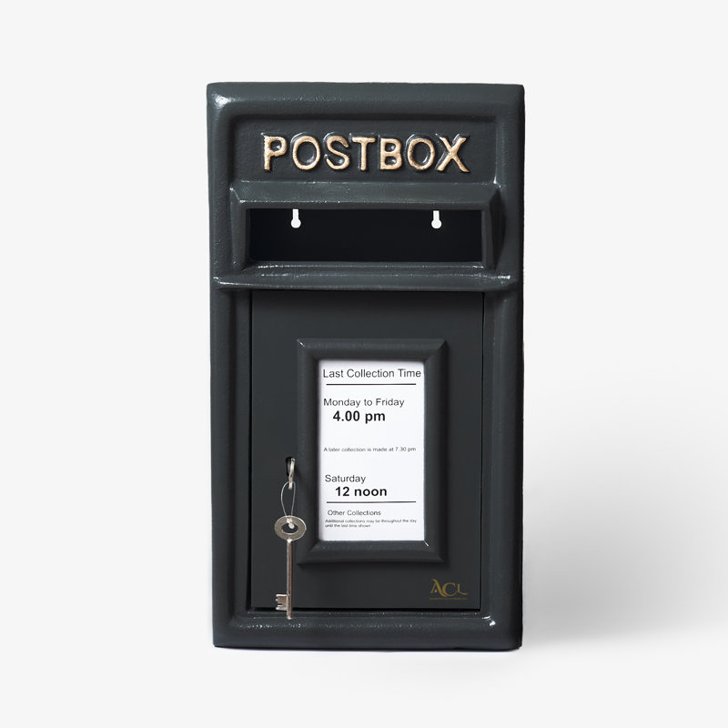 Post Box, Black, 44cm H x 20cm H x 17cm D