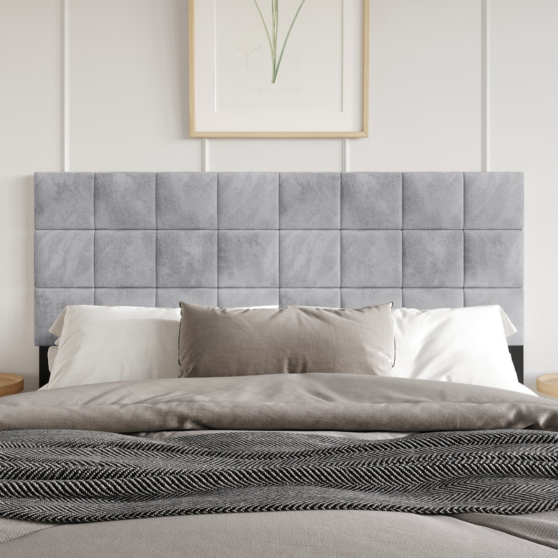 Tête de lit tapissier Danijela, Simple, Silver Grey