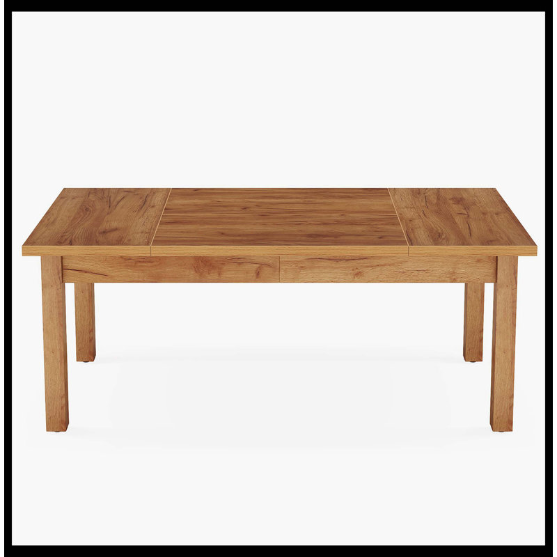 Table de salle à manger 70,9 "en bois pour 6 à 8 personnes, H 29,53 po x l 70,87 po x P 35,43 po, Noyer / Noyer