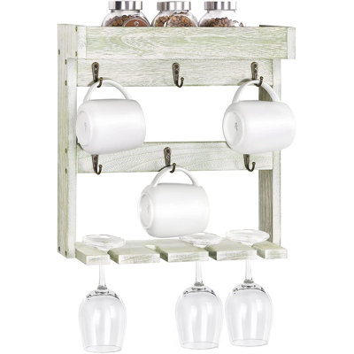 Sondria 3 - Bottle Wine Bottle & Glass Rack