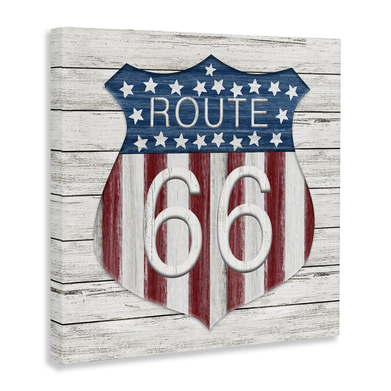  Art mural sur toile Rustic Route 66 par Natalie Carpentieri, H 30 po x l 30 po
