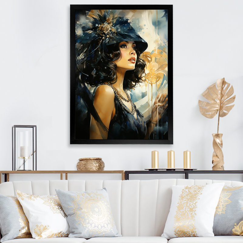 «Guthir Fashion 1920S Roaring Portrait I», H 20 po x l 12 po x P 1 po, Noir