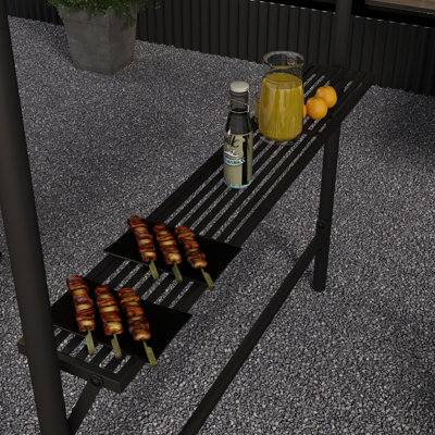 Tente de barbecue 9 pi x 5 pi, pavillon de jardin, gris foncé