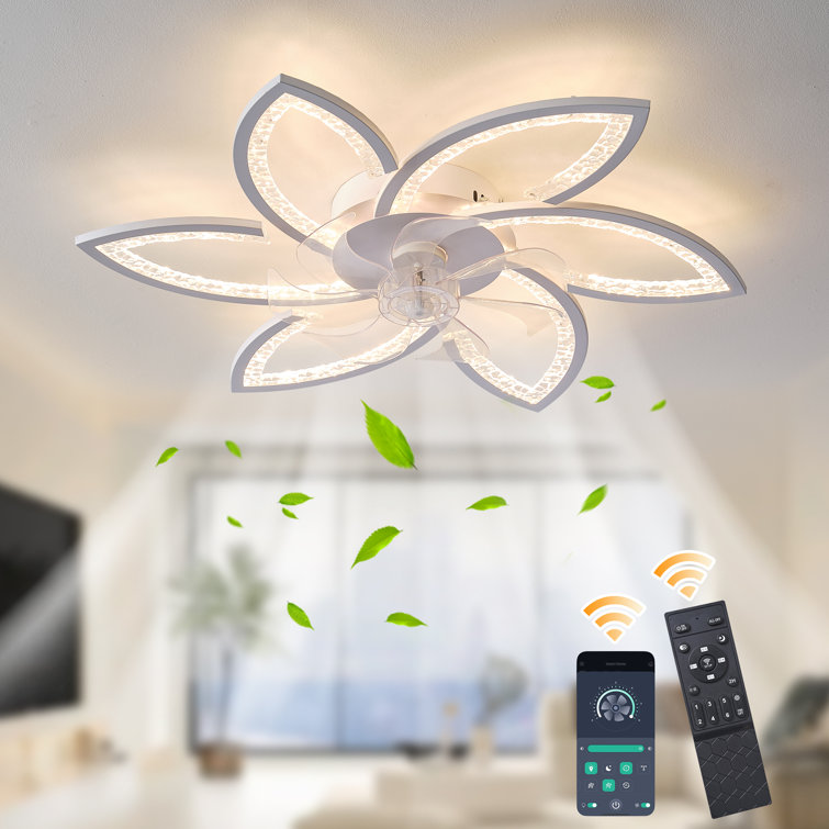 78cm 7 - Blade Reversable Dimmable LED Ceiling Fan With Remote Control And APP