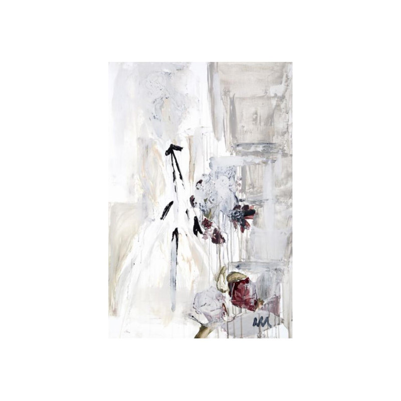 Mia Malcolm Studio " Laced Linen " by Mia Malcolm Studio, Glass Coat, 54" H x 36" W x 1.5" D