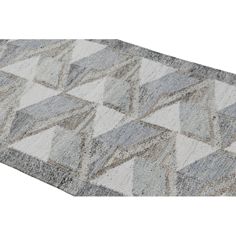 Scandinavian Wool Geometric Area Rug, Runner 2'6" x 8'