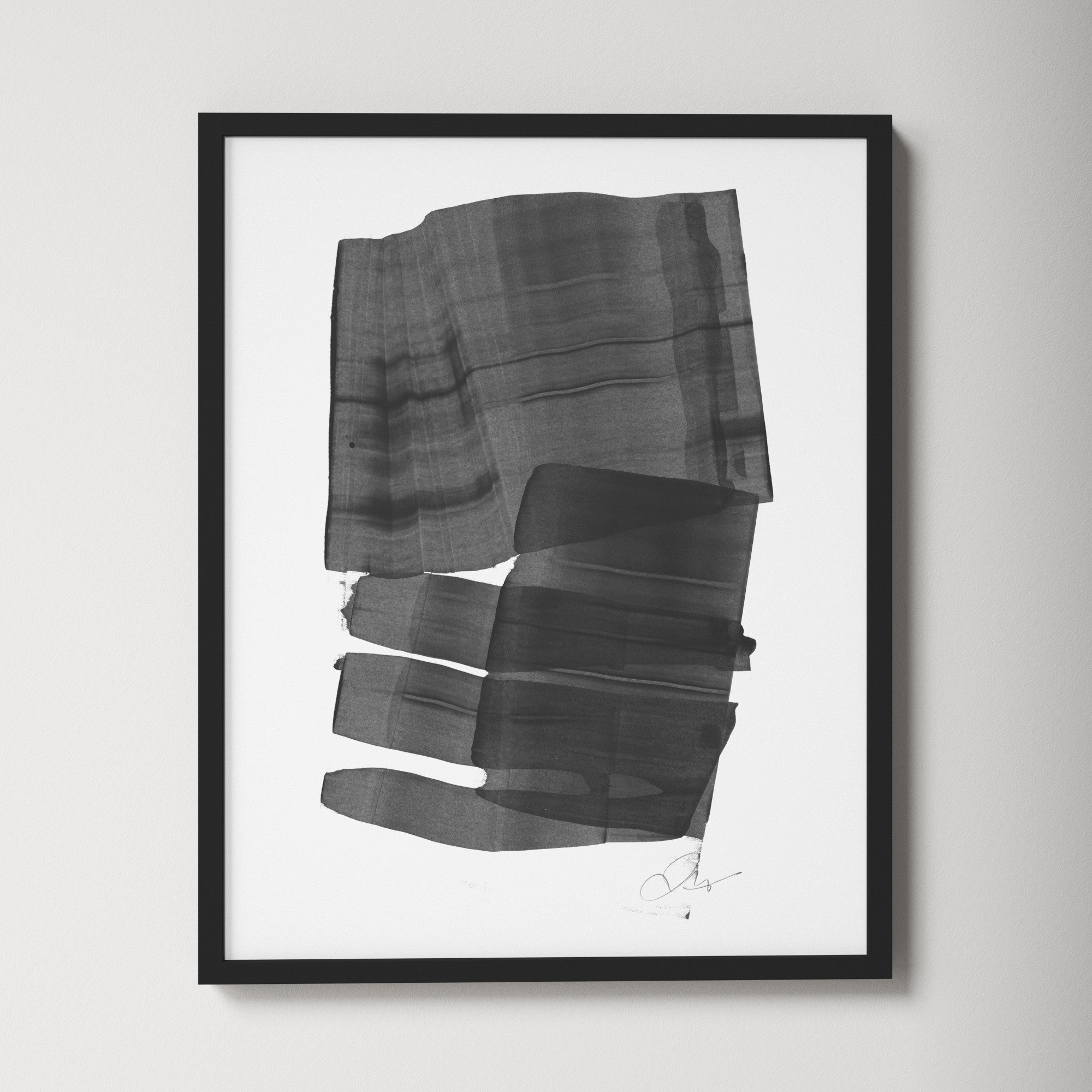 Brushstroke 5 by Jacques Pilon, Black, 25" H x 20" W x 1.25" D