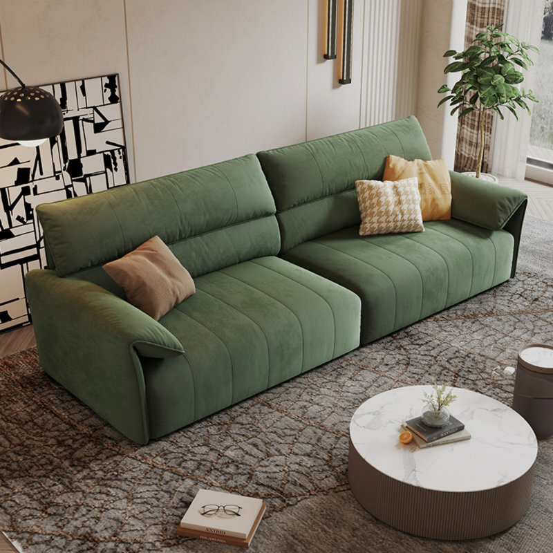 Canapé moderne simple décontracté, Vert, H 34,6 po x l 98,4 po x P 37,4 po