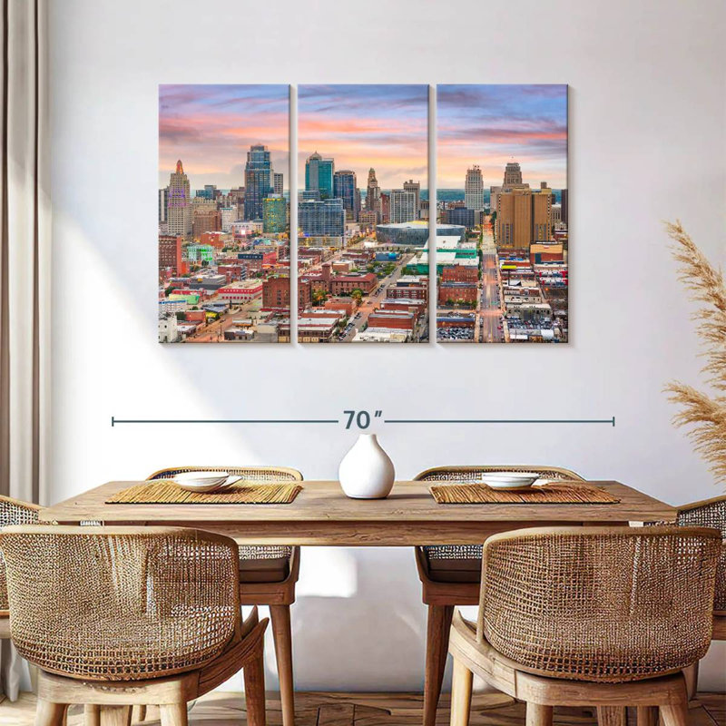 Kansas Cityscape, H 36 po x l 57 po