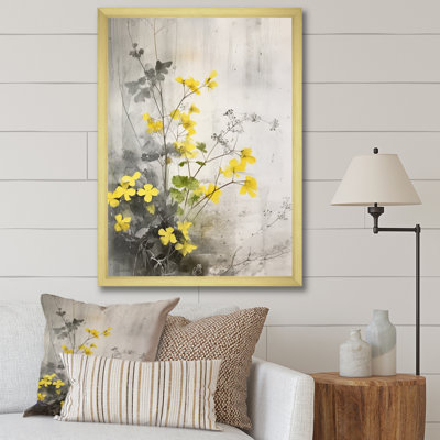 Jardin aux herbes jaune et gris
