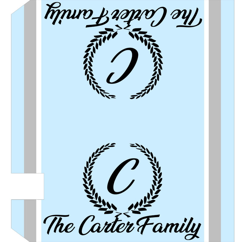 Housse de boîte aux lettres personnalisée monogramme, Oui, Bleu