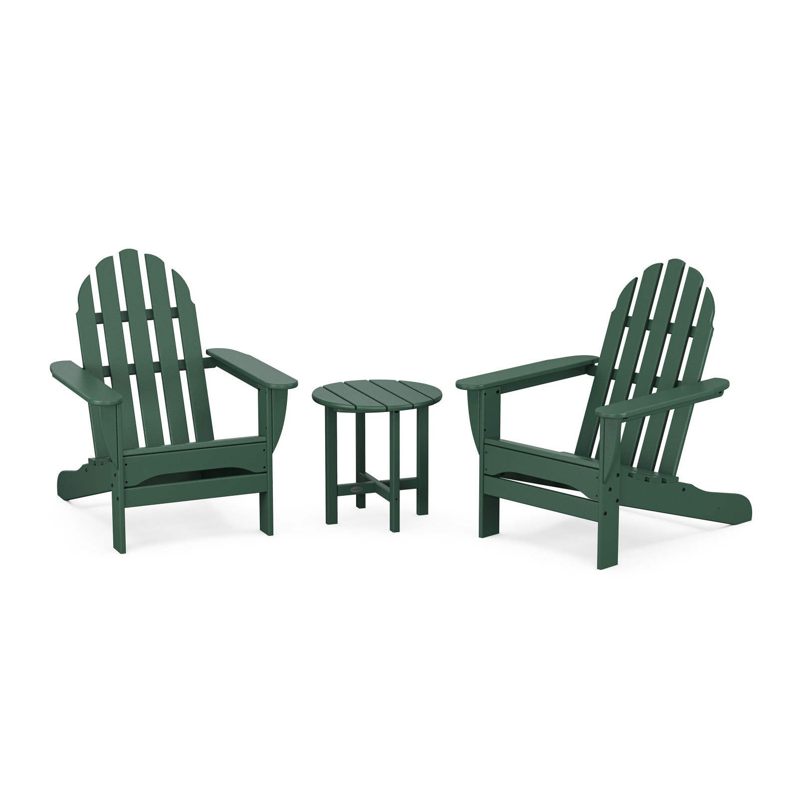 POLYWOOD Classic Adirondack 3 Piece Seating Group, Green