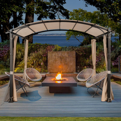 11 Ft. W x 11 Ft. D Aluminum Pergola With Canopy