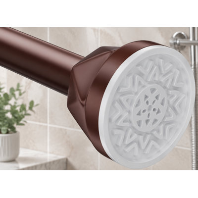 Une tringle de douche à tension brune réglable de 32 à 80 pouces; La conception antidérapante et sans perceuse est conçue pour ne jamais rouiller et convient aux salles de bain et aux fenêtres.