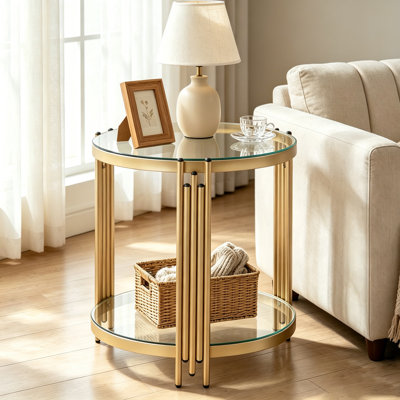 Table d'appoint avec pieds en verre Harp-Style