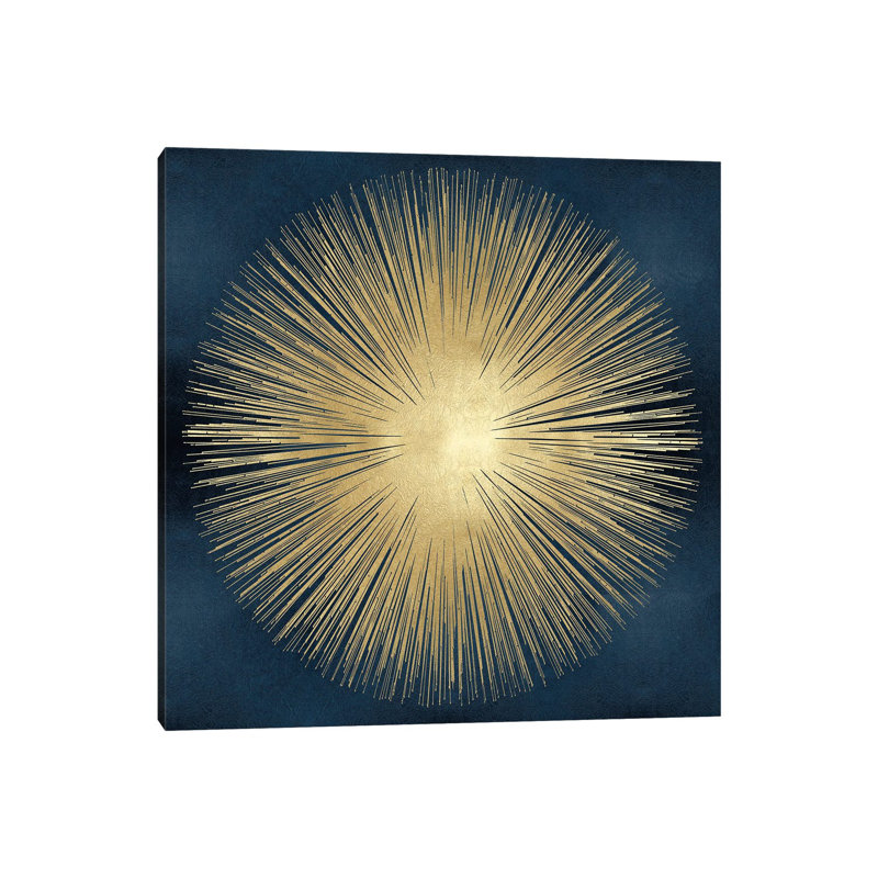 Silver Sunburst On Blue I by Abby Young - Wrapped Canvas Gallery-Wrapped Canvas Giclée, 93.98 cm H x 93.98 cm W x 1.91 cm D