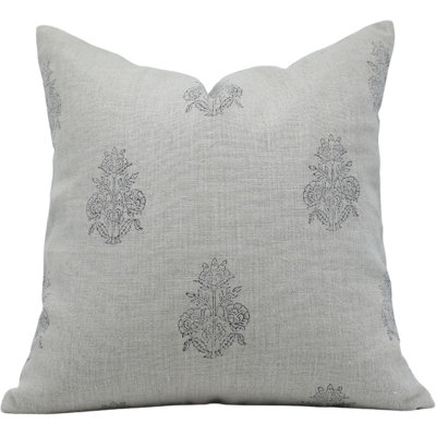 Fabdivine Thick Linen Throw Pillow Cover Traditional Block Print Pillowcase, Cockroach