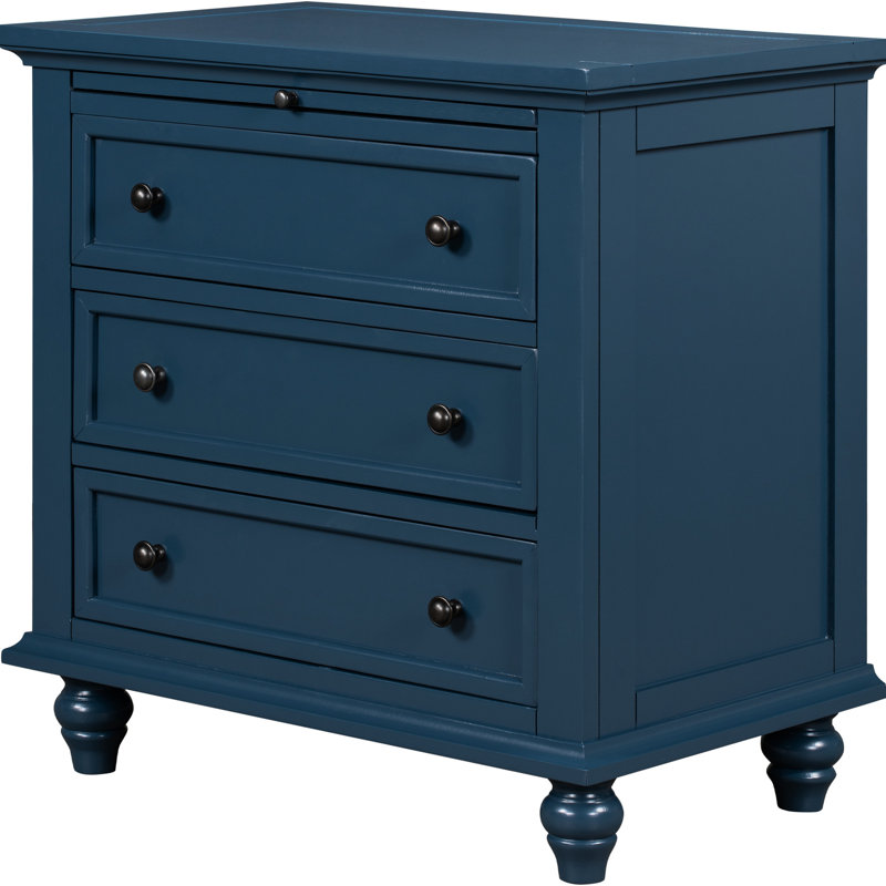 3 armoires de rangement bleues, idéales pour garder votre maison organisée avec 3 tiroirs, plateau de table de bout polyvalent
