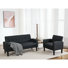 Faux Leather Tufted Livingroom Set With Usb Charger Ports