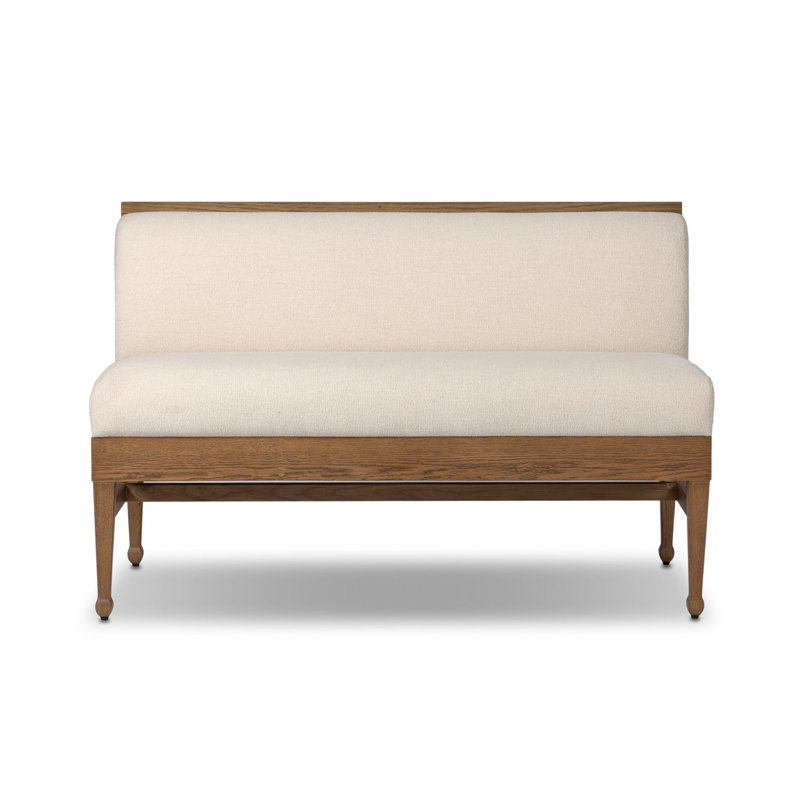 Priscilla Dining Bench-49"-Crypton Wayfarer Snow, 32" H x 49" W x 26.5" D