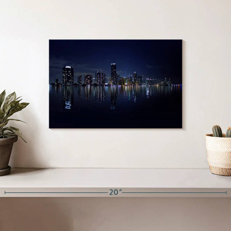 Lumières du paysage urbain de Miami, H 8 po x l 12 po