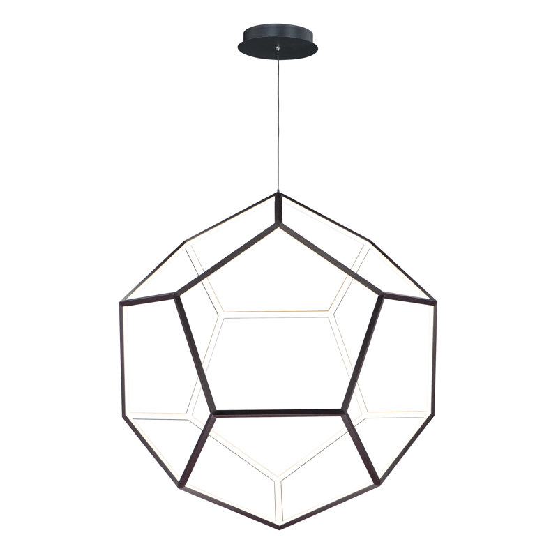 Liao 1 - Light Black LED Single Pendant, 40" H x 40" W x 40" D