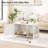 Litter Box Enclosure, Cat Litter Box Furniture with Removable Divider, Large Hidden Litter Box Furniture, Wooden Cat House, End Side Table, 31" L x 17.5" W x 19.7" H, White