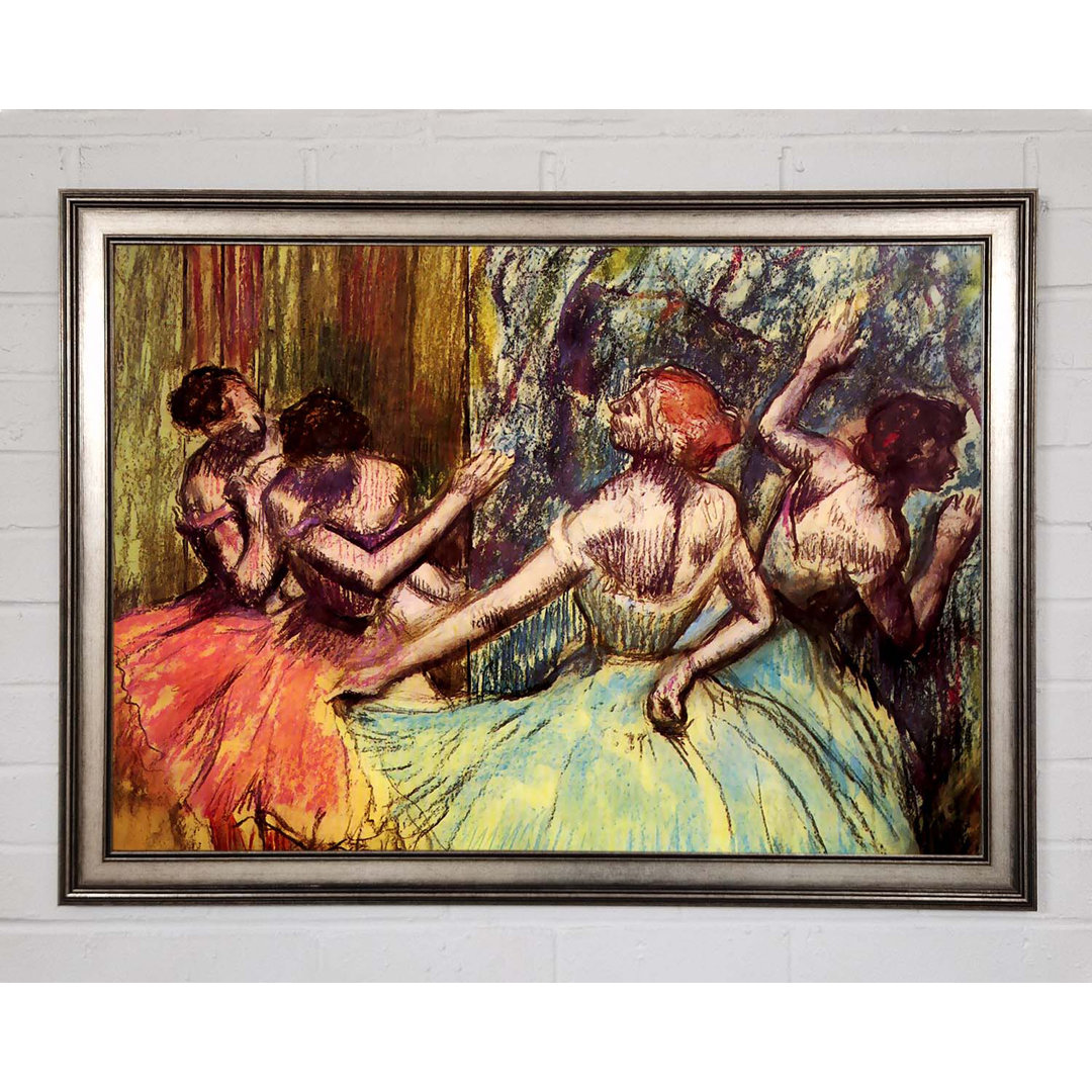 Gerahmtes Leinwandbild Degas Four Dancers Behind the Scenes