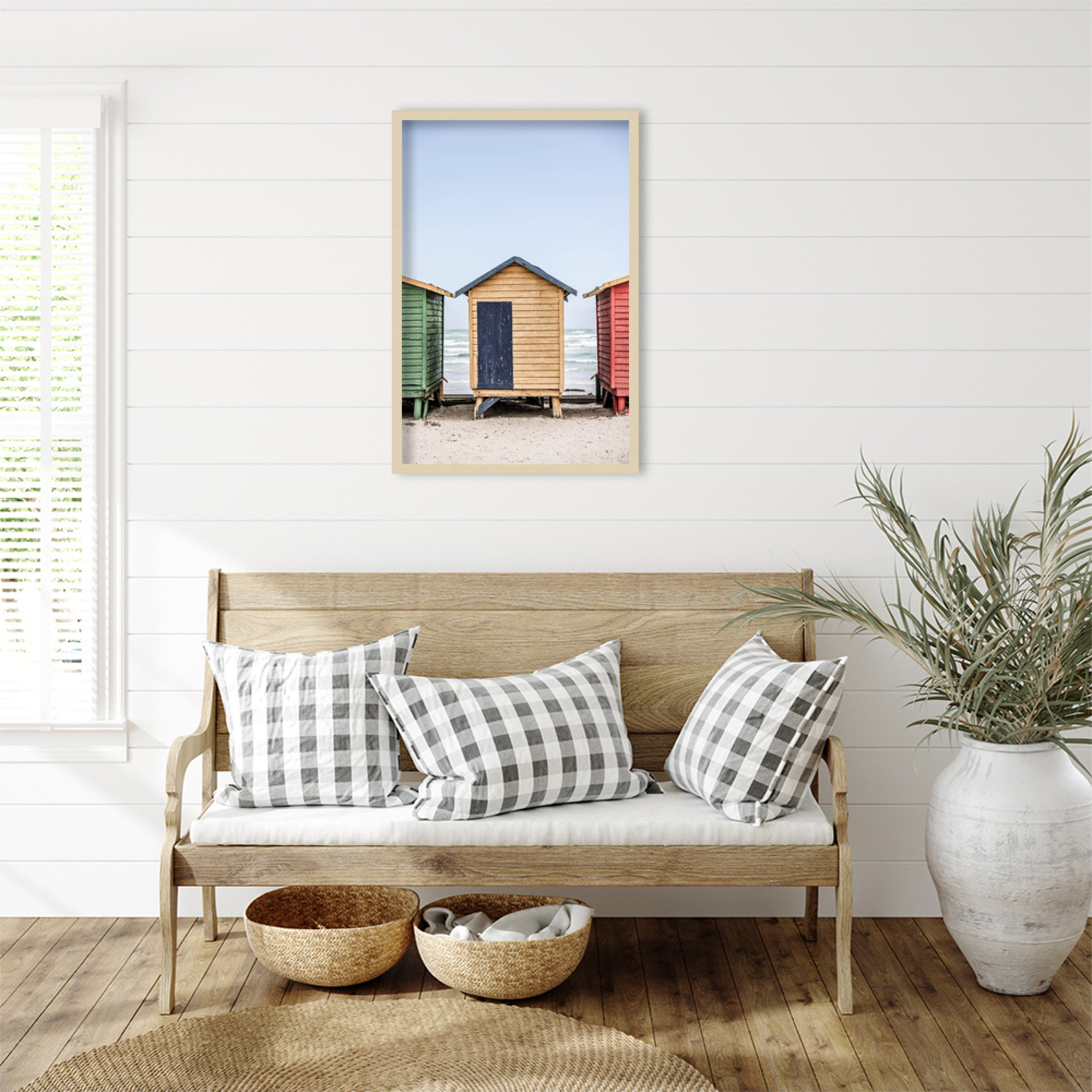 Yellow Hut by Shot by Clint Wood Framed Wall Art Print, Brown, 33" H x 23" W