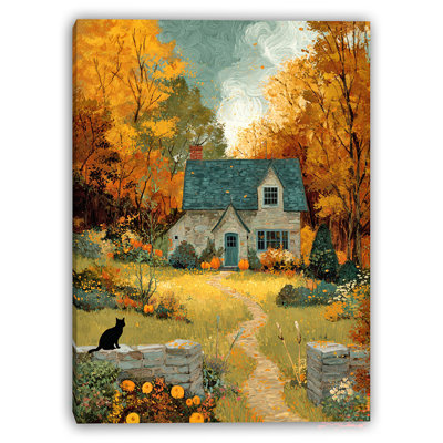 «Halloween Village», art mural sur toile tendue