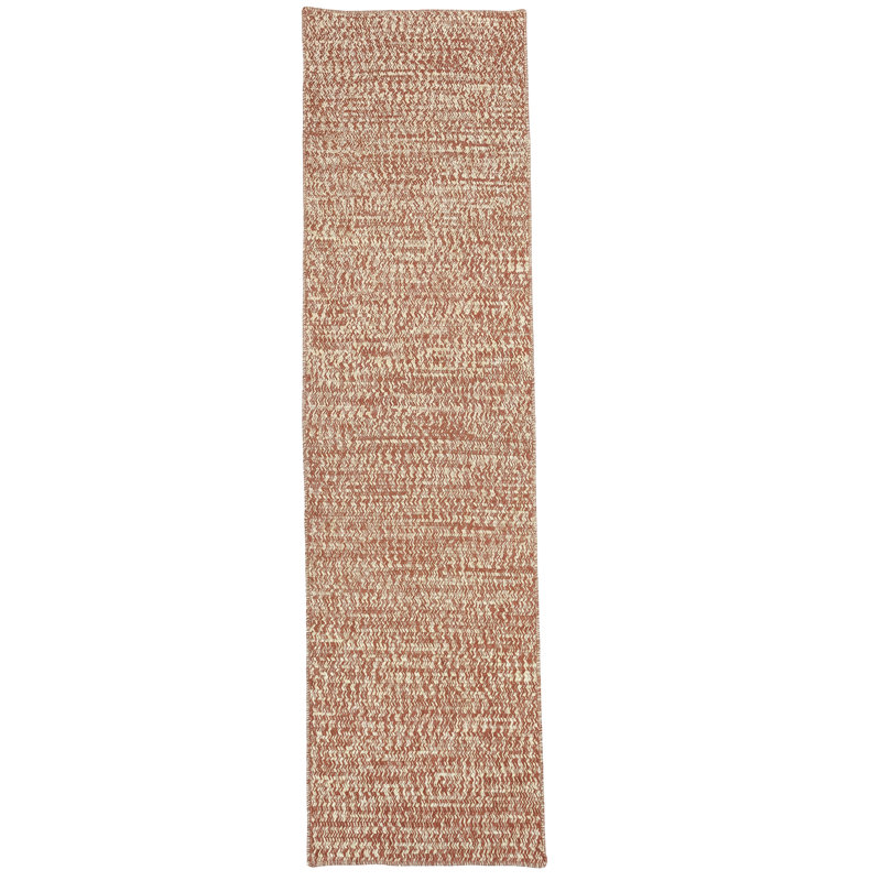 Tapis d'extérieur uni tressé Nautical Tweed, Safran, Tapis de couloir 2 pi x 8 pi