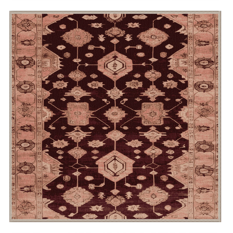 Tapis brun lavable à la machine, Carré 4 pi