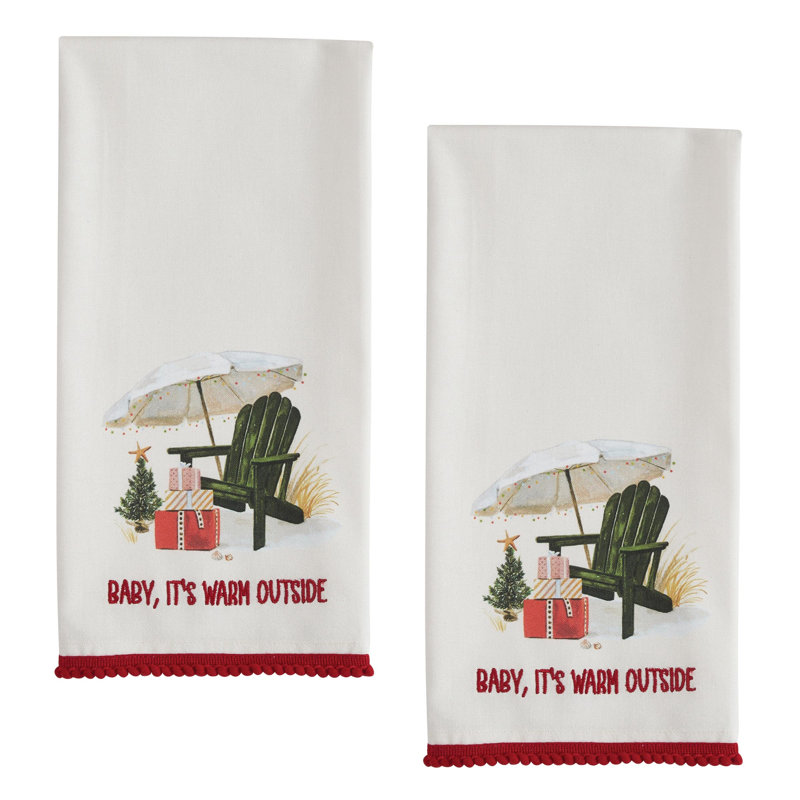  Sea You Soon Green Dishtowel Set of 2, See You Soon Green