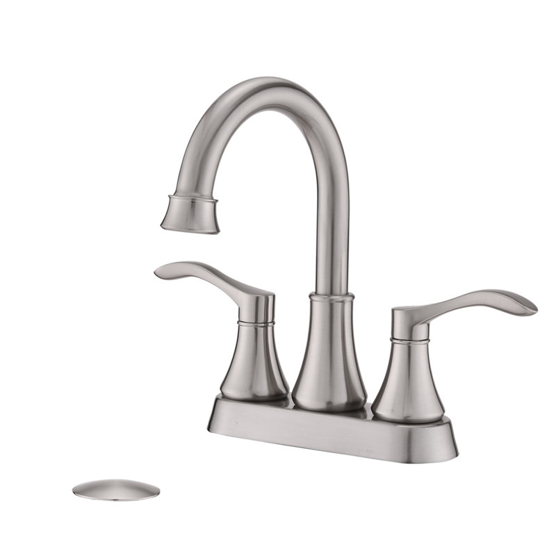 Saxon 2-handle Bathroom Faucet with Drain Assembly, Brushed Nickel