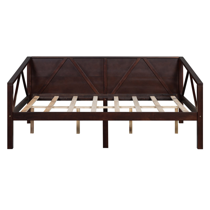 Daybed with Wood Frame, Modern Multi-Functional Sofa Bed for Bedroom & Living Room, Full/Double, Espresso