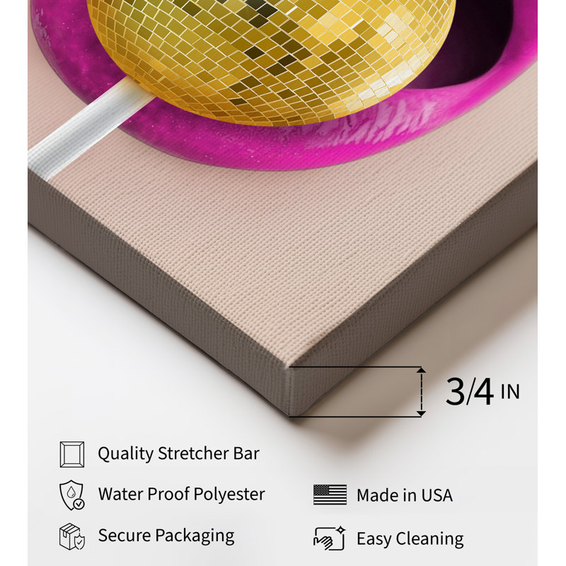 Disco Ball Lollipop No1, Unframed, Canvas, 16"H x 20"W