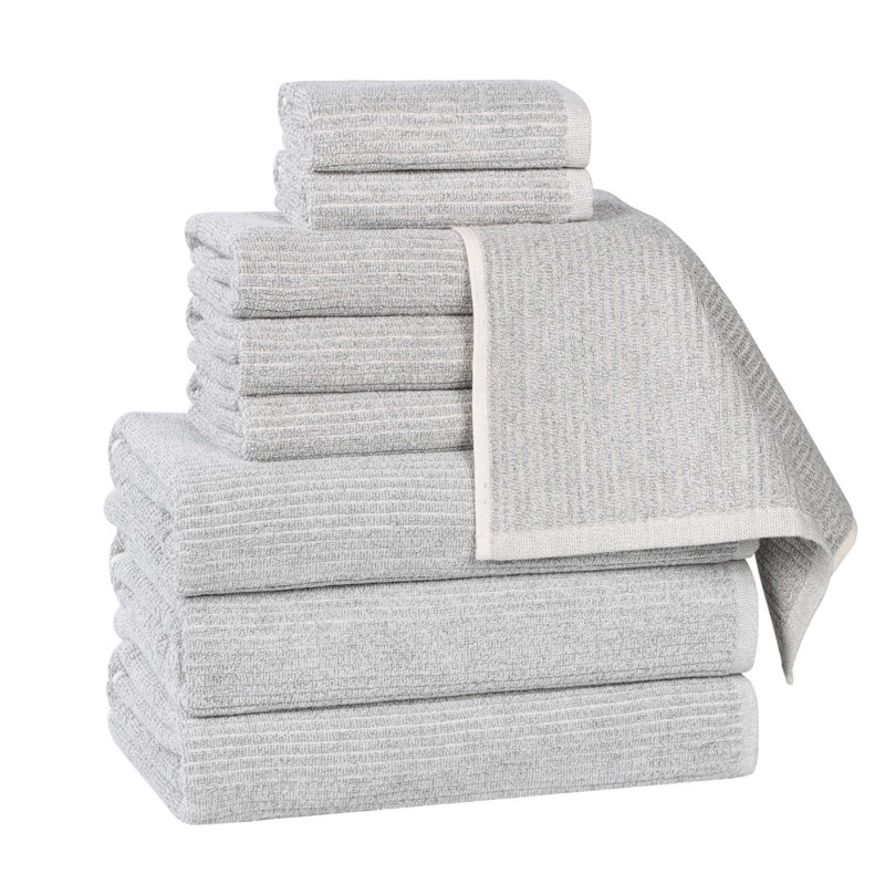 Ensemble 9 serviettes de bain Destin, Platine